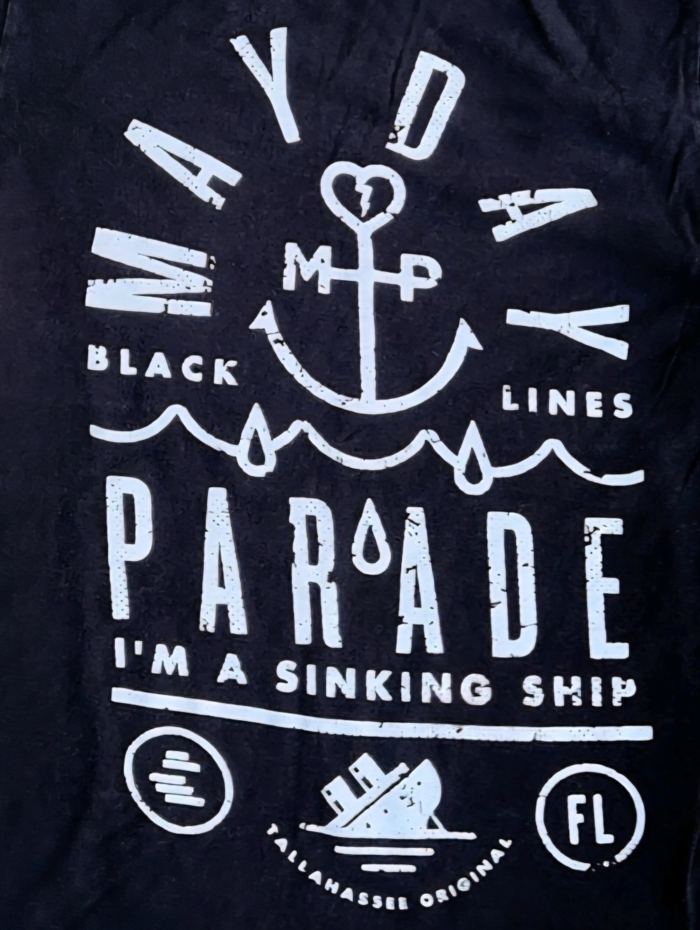 Mayday Parade Black Lines / I'm A Sinking Ship Band Shirt